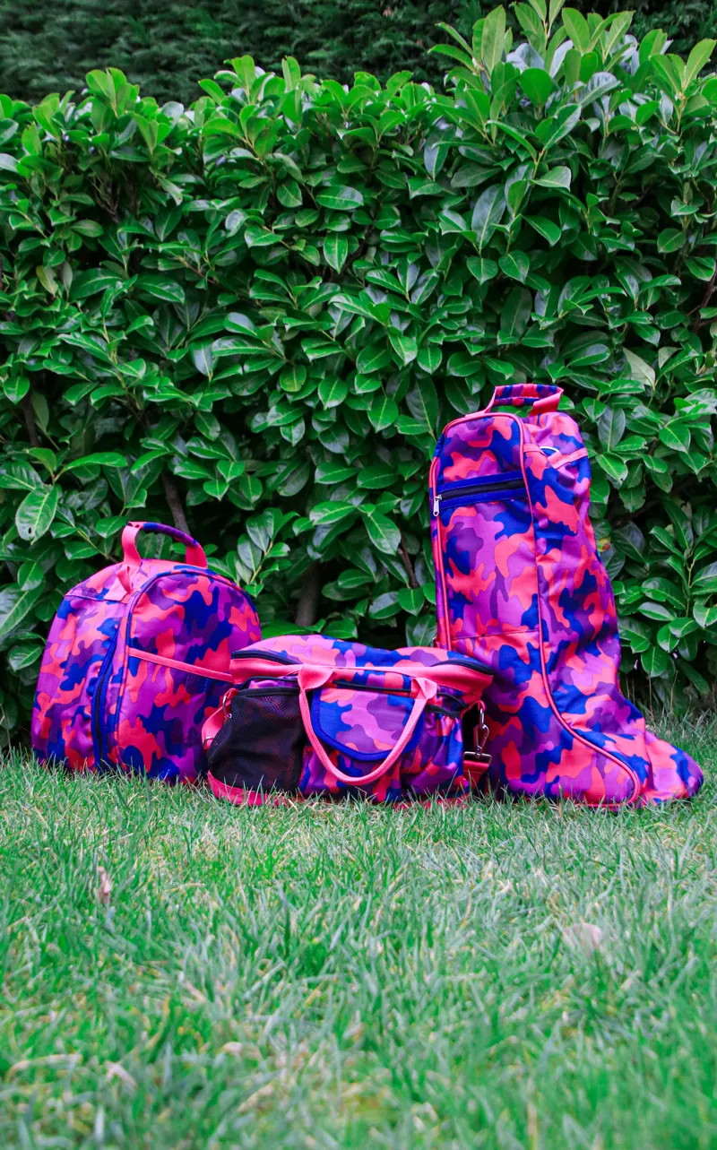 Hy Equestrian DynaForce Grooming Bag - Raspberry/Navy-2